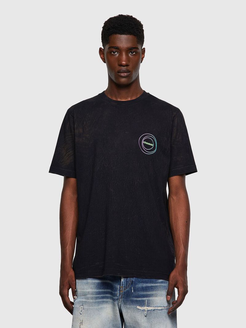 Camisetas Diesel T-Just-E3 Homem - Pretas TEHUD-8910